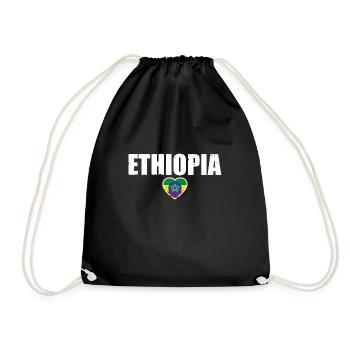 Ethiopia Ethiopia Ethiopian Flag Ethiopian - Drawstring Bag - black - Front