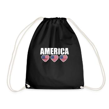 Amérique Drapeau américain États-Unis - Sac de sport léger - noir - Devant