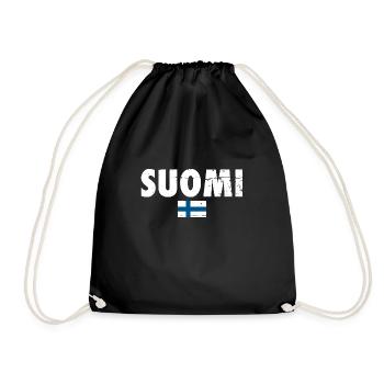 Suomi Finland Finnish flag Finn - Drawstring Bag - black - Front