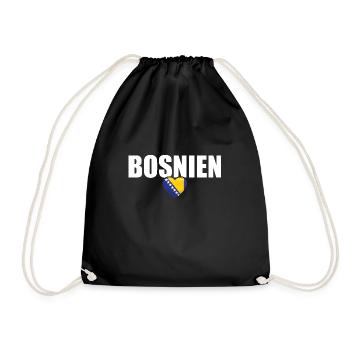 Bosnien Herzegowina Stolz Balkan Bosnische Flagge - Turnbeutel - Schwarz - Vorne
