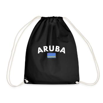 Aruba Arubanische Flagge Stolzer Arubaner - Turnbeutel - Schwarz - Vorne