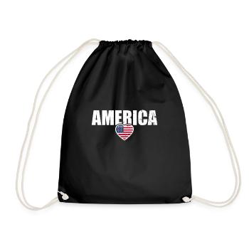 Amérique Drapeau américain États-Unis - Sac de sport léger - noir - Devant