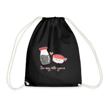 Sauce soja Sushi Love Valentine’s Day Couple Crevette - Sac de sport léger - noir - Devant