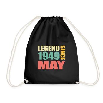 74e anniversaire mai millésime 1949 Idée cadeau - Sac de sport léger - noir - Devant