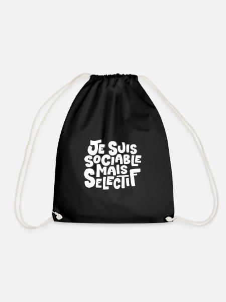 Je suis sociable mais sélectif - Sac de sport léger - noir