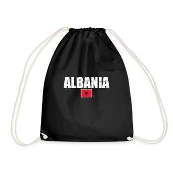 Albanien Vintage Albanische Flagge - Turnbeutel - Schwarz - Vorne