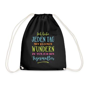 Tagesmutter - Kleine Wunder - Turnbeutel - Schwarz - Vorne