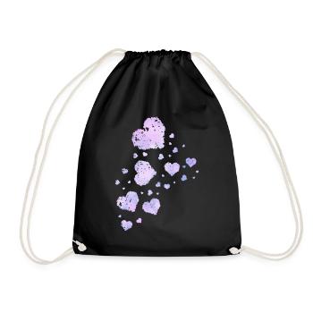 coeurs de peinture - Sac de sport léger - noir - Devant