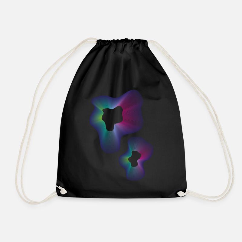 Abstract neon pattern - Drawstring Bag - black