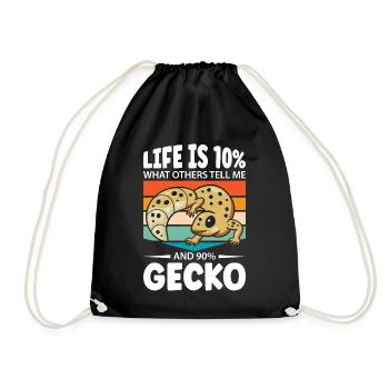 what others tell me and Gecko - Turnbeutel - Schwarz - Vorne