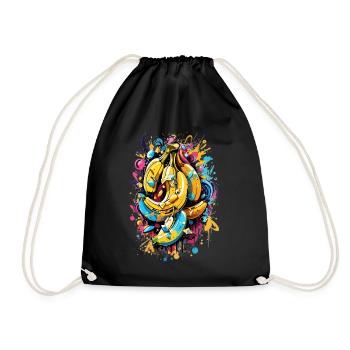 Graffiti Bananes - Sac de sport léger - noir - Devant