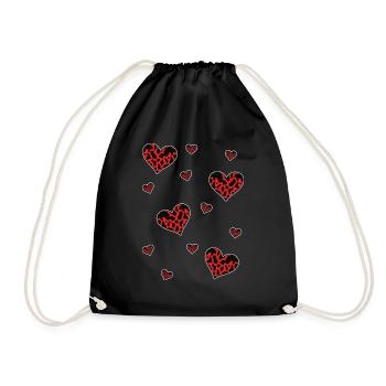 Amour animal de la ferme Cadeau Coeur Vache Motif - Sac de sport léger - noir - Devant