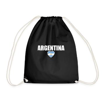 Argentina Argentinien Argentinische Flagge - Turnbeutel - Schwarz - Vorne
