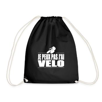 Je peux pas j'ai vélo - Sac de sport léger - noir - Devant