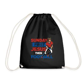 USA Footballspieler Sport American Football - Turnbeutel - Schwarz - Vorne