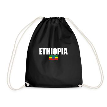 Ethiopia Ethiopia Ethiopian Flag Ethiopian - Drawstring Bag - black - Front