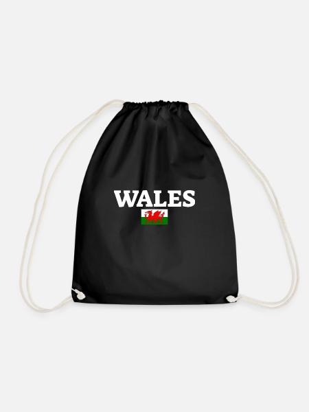 Wales Welsh flag Welsh - Drawstring Bag - black