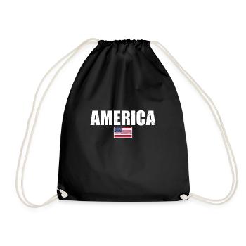 Amérique Drapeau américain États-Unis - Sac de sport léger - noir - Devant