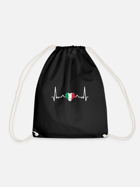 Italien Italiano Italienische Flagge Italia - Turnbeutel - Schwarz