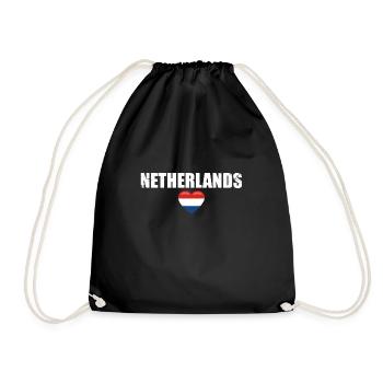 Netherlands Vintage Dutch Flag Netherlands - Drawstring Bag - black - Front