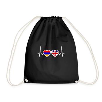 Arménie Grande-Bretagne Drapeau Arménien Britannique - Sac de sport léger - noir - Devant
