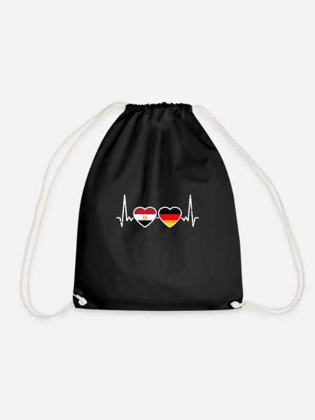 Ägypten Deutschland Flagge Ägyptisch Deutsch - Turnbeutel - Schwarz