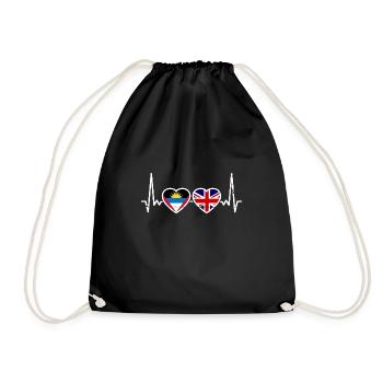 Antigua and Barbuda Great Britain Flag - Drawstring Bag - black - Front