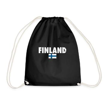 Finland Finland Finnish flag Finn - Drawstring Bag - black - Front