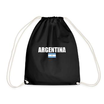 Argentina Argentinien Argentinische Flagge - Turnbeutel - Schwarz - Vorne