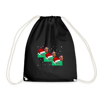 Ho Ho Ho Lebkuchenmännchen - Turnbeutel - Schwarz - Vorne