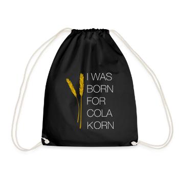 Cola Korn Alkohol Geschenk - Turnbeutel - Schwarz - Vorne
