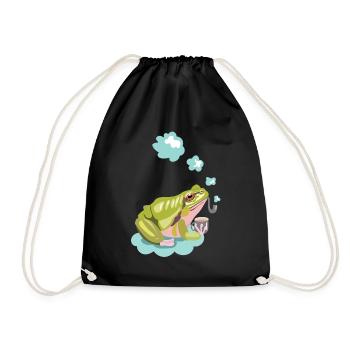 pipe frog - Drawstring Bag - black - Front