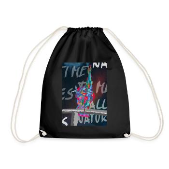 Cockatoo Parrot Art Image - Drawstring Bag - black - Front