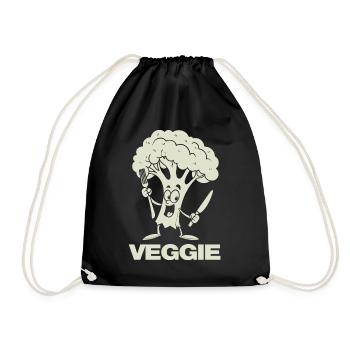 Broccoli Veggie - Vegetables, vegan - Drawstring Bag - black - Front