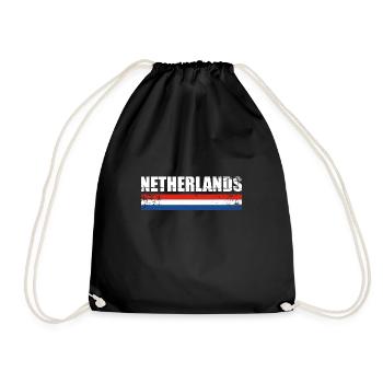 Netherlands Vintage Dutch Flag Netherlands - Drawstring Bag - black - Front