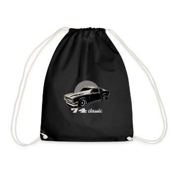 74 Classic Muscle Car Car - Drawstring Bag - black - Front
