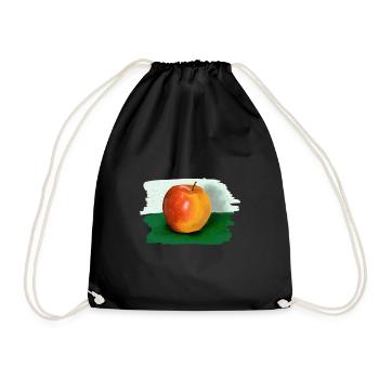 Apfel - Turnbeutel - Schwarz - Vorne