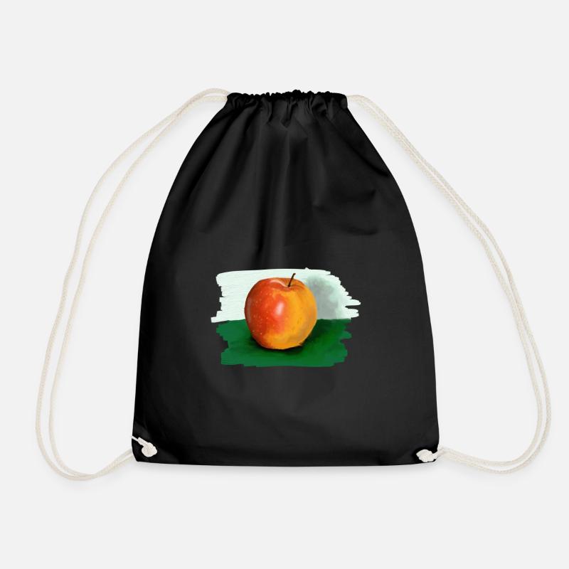 apple - Drawstring Bag - black