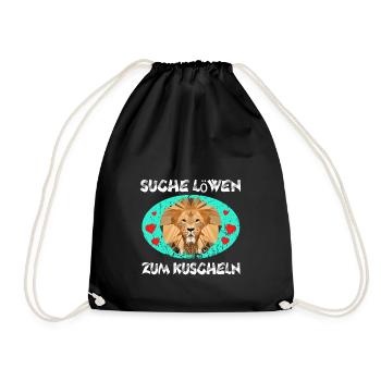 Suche Löwen zum Kuscheln - Turnbeutel - Schwarz - Vorne