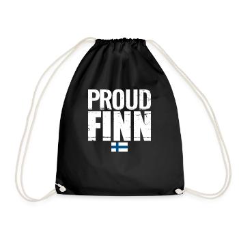 Proud Finn Finnland Finnische Flagge Finne - Turnbeutel - Schwarz - Vorne