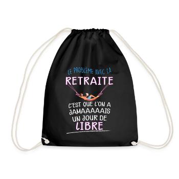 Retraite jour de libre Cadeau Femme Retraitée - Sac de sport léger - noir - Devant