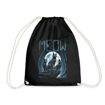 Black Metal Cat Goth and Death Metal - Drawstring Bag - black - Front