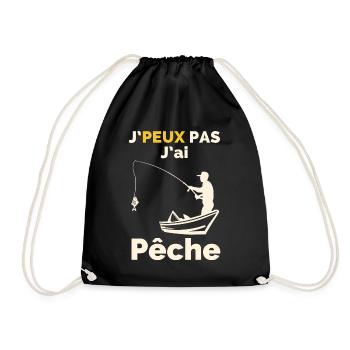 J'Peux pas j'ai pêche - Sac de sport léger - noir - Devant