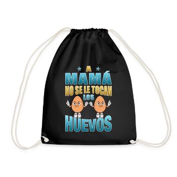 Mom doesn't touch her balls - Drawstring Bag - black - Front