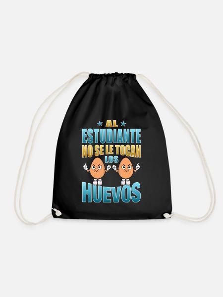 The student does not touch his balls - Drawstring Bag - black