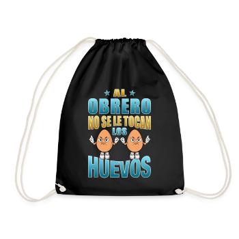 The worker does not touch his balls - Drawstring Bag - black - Front