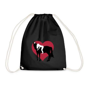 Girl and her horse - Drawstring Bag - black - Front