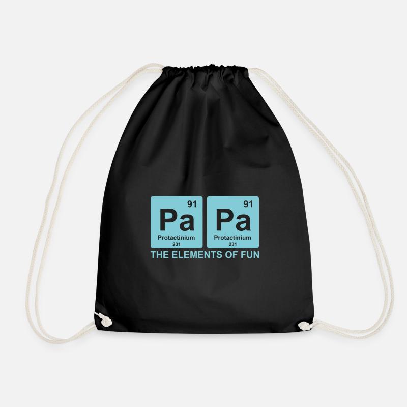 Dad Elements Science Gift Funny Dad - Drawstring Bag - black