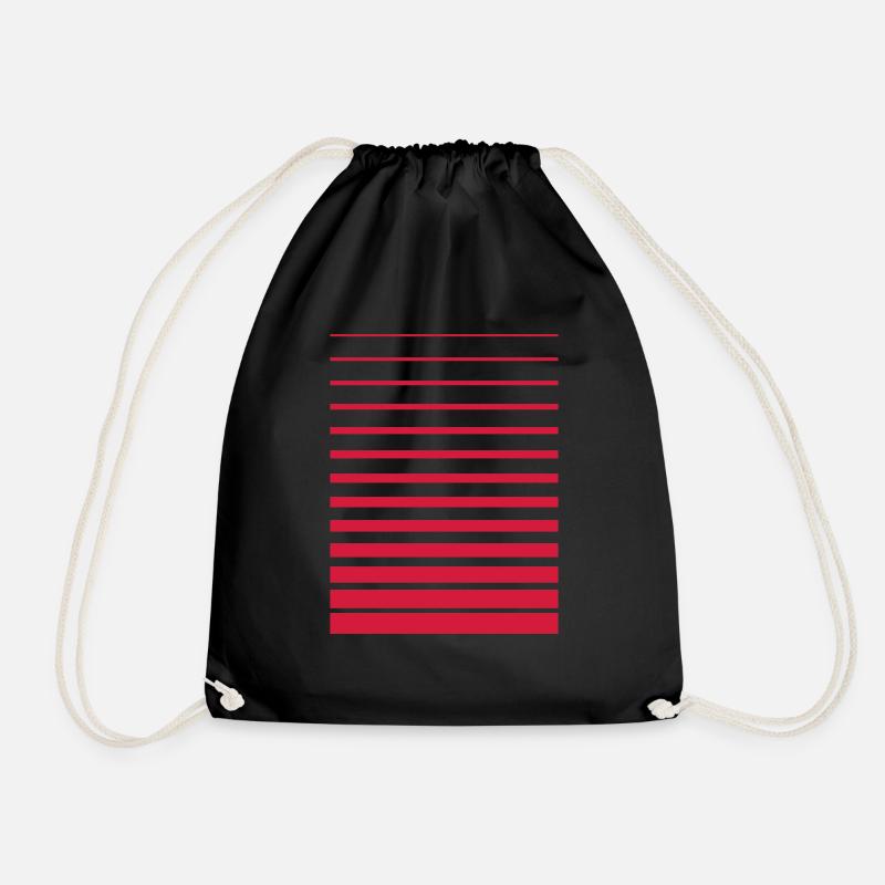 straight lines - Drawstring Bag - black