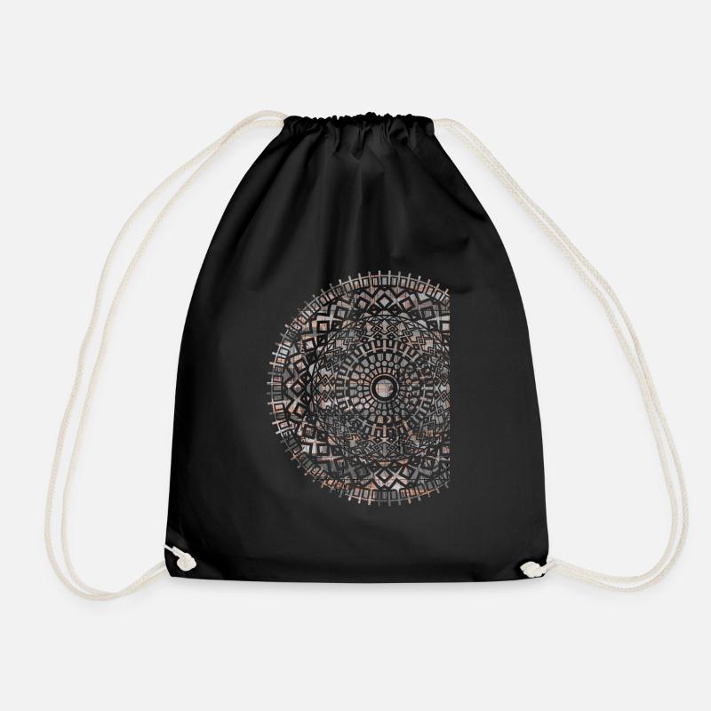 mandala - Drawstring Bag - black